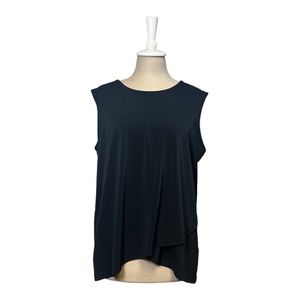Black Asymmetrical Hi-Low Sleeveless Top